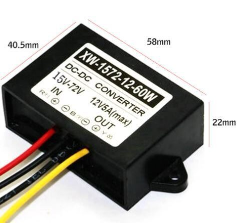 Strāvas pārveidotājs, inverters, DC15-72V Uz DC12V 5A 60W ,sprieguma pārveidotājs