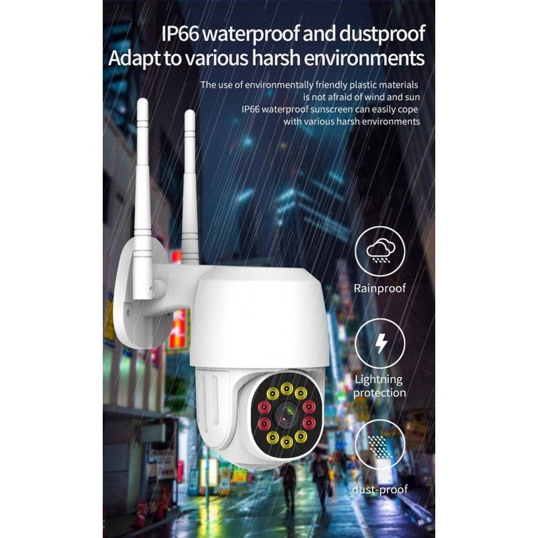 Novērošanas kamera WiFi, 'AUTO TRACKING' , āra apstākļiem, ar ieraksta funkciju, HD, grozāma no telefona 360g