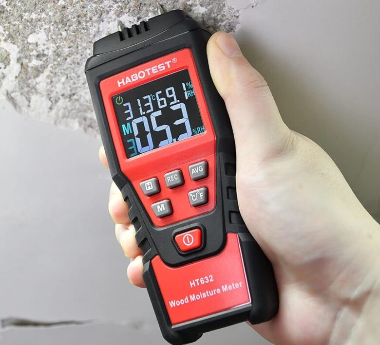 Mitruma mērītājs LCD (koks, reģipsis, betons, ķieģeļi utt, der visiem materiāliem)