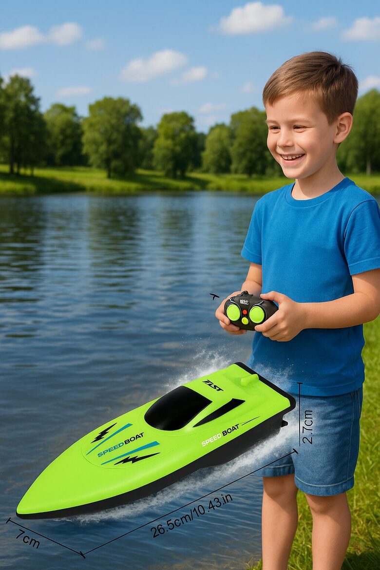 Bērnu Radiovadāma laiva, Rc rotaļlieta zaļa