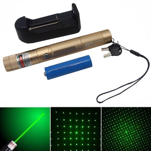 Lāzeris ar akumulatoru un lādētāju, zelta krāsā