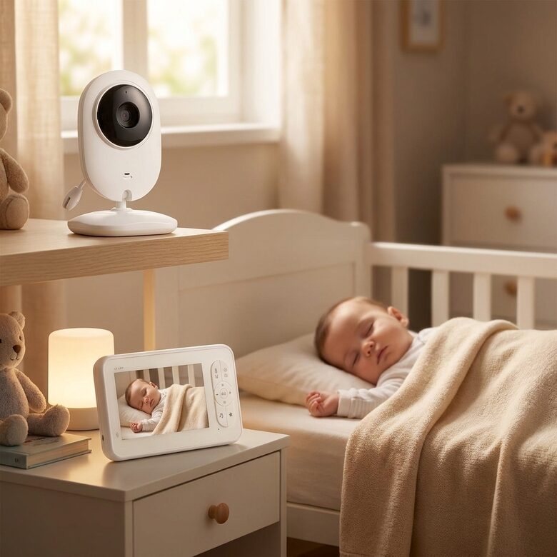 Video aukle baby monitor 4.3 collu LCD nakts 5m miega dziesmas 2.4GHz