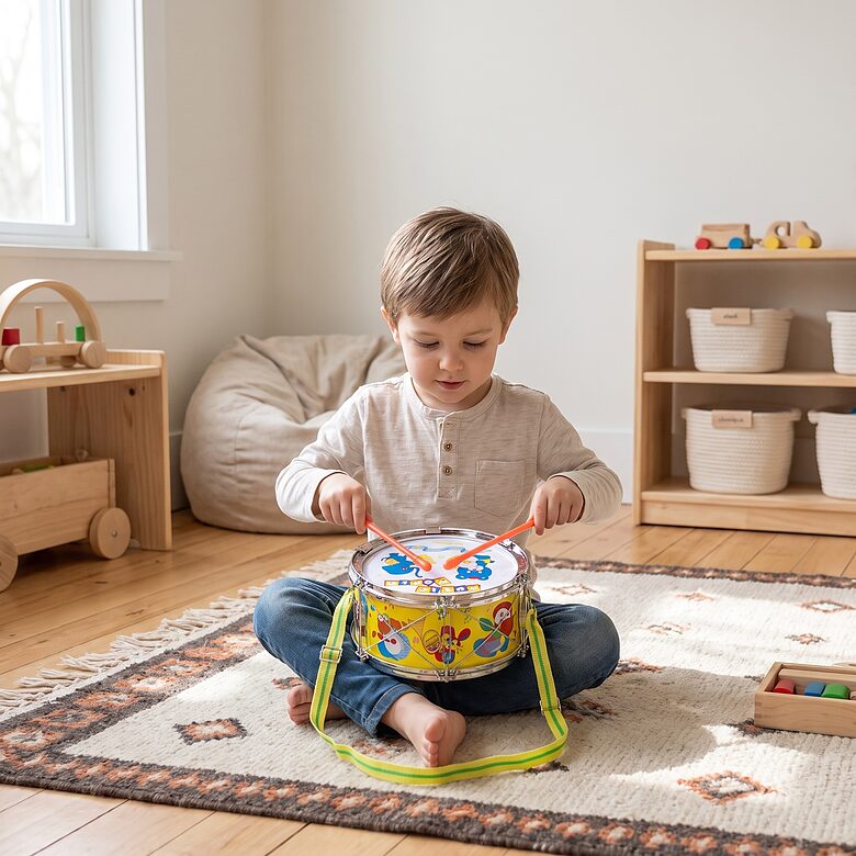 Bērnu muzikālās bungas mazajiem, vieglas un pārnēsājamas
