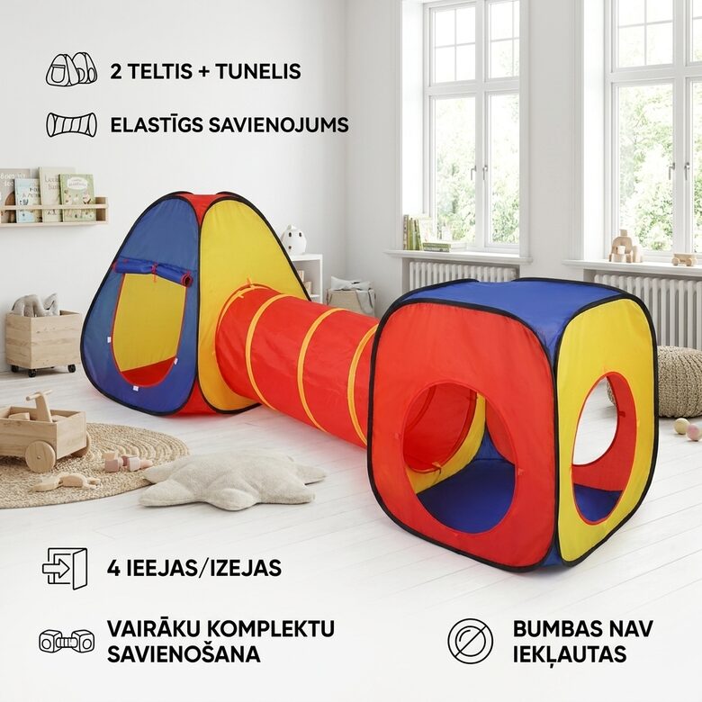 Bērnu telts ar tuneli