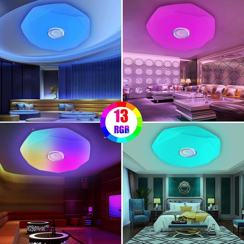 Led griestu lampa ar bluetooth (35x9 cm, 24w, vadāma no telefona)