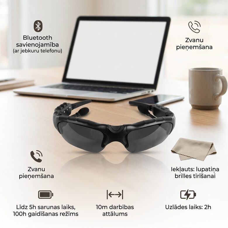 Saules Brilles Bluetooth, hands free