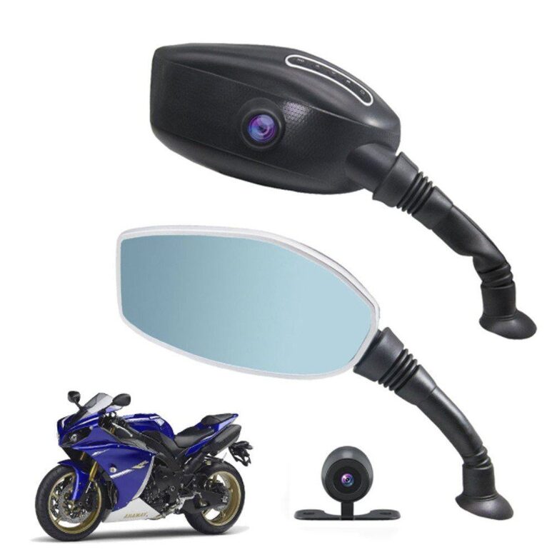 Motocikla spoguļi (moto spoguļi) ar video reģistratoru, 2 kamerām un ekrānu