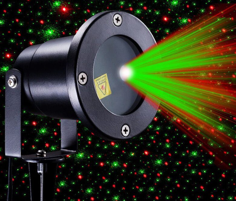 Tālvadības lāzera projektors ar pulti, āra apstākļiem