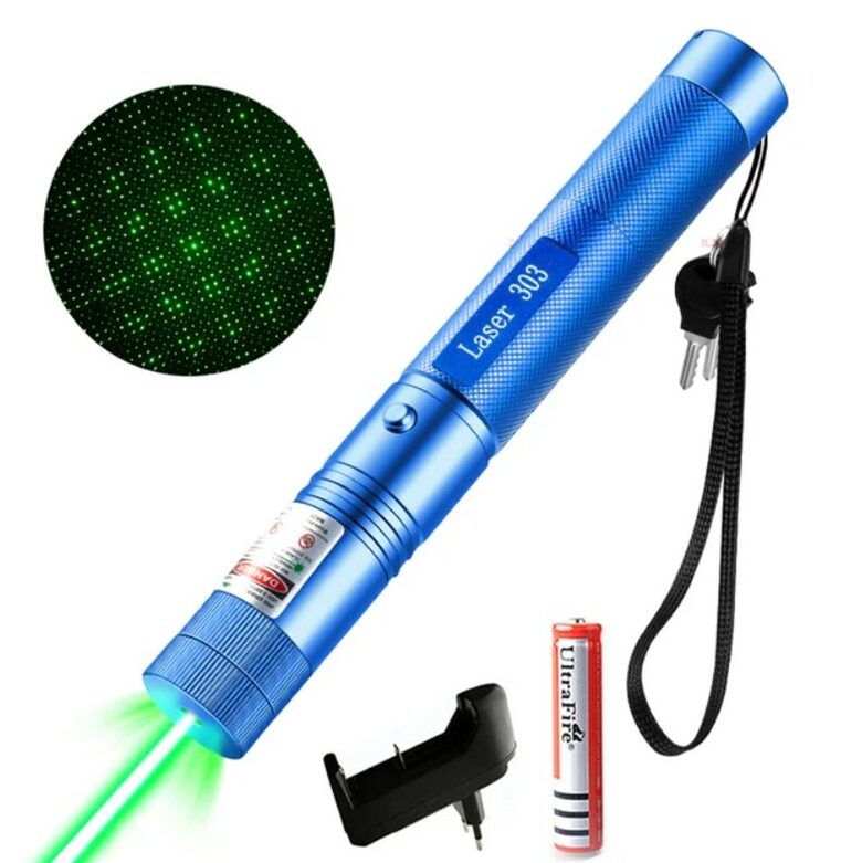 Lāzeris ar akumulatoru un lādētāju, zils