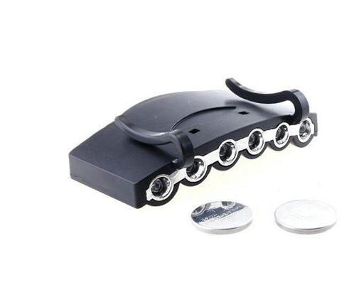 6 LED diožu lukturis beisbola cepurei ar trim gaismas režīmiem