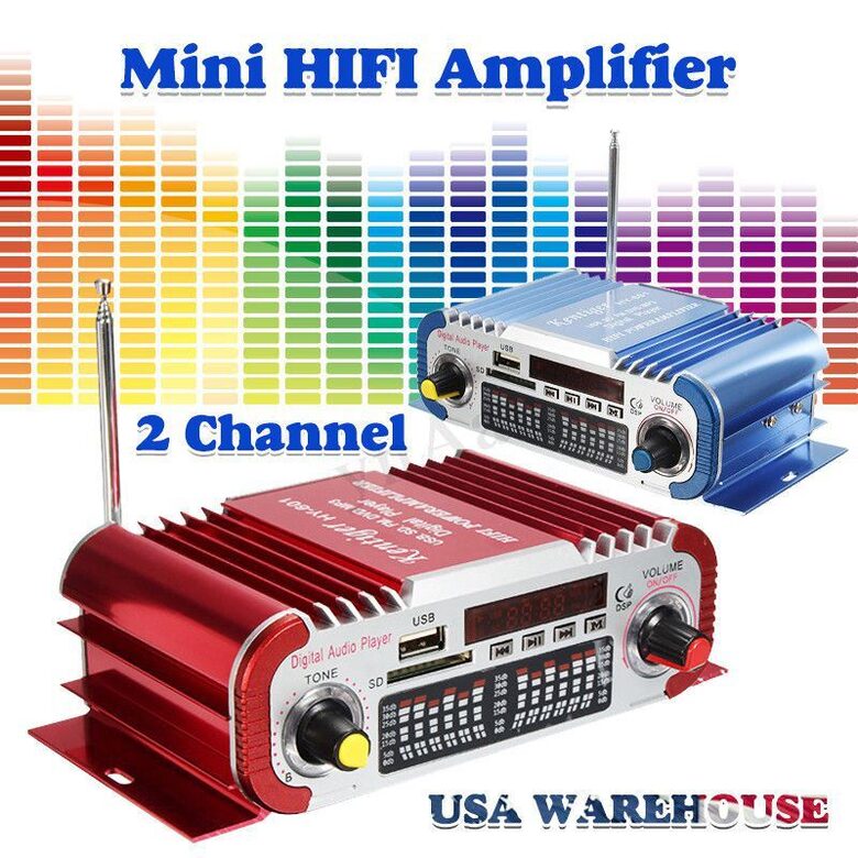 Audio pastiprinātājs,Stereo Hi-Fi, FM radio, MP3 Speaker, 12V