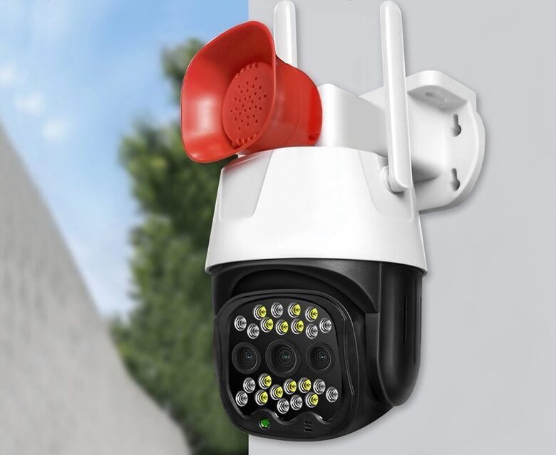 Wifi āra video novērošanas kamera ar sirēnu