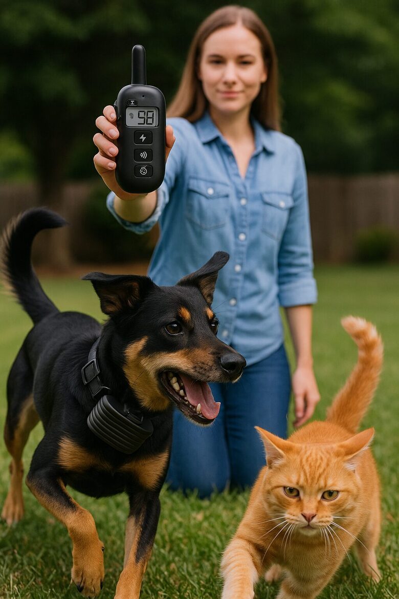 Uzlādējama 2-in-1 pretriešanas apkakle suņiem un apmācības siksna ar pulti, Ūdensizturīga, Darbības rādiuss 600 m