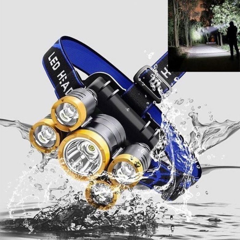 Lādējams galvas lukturis (5x Led diodes)