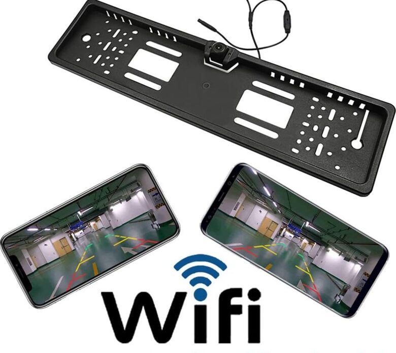 Auto bezvadu atpakaļskata kamera numura rāmī