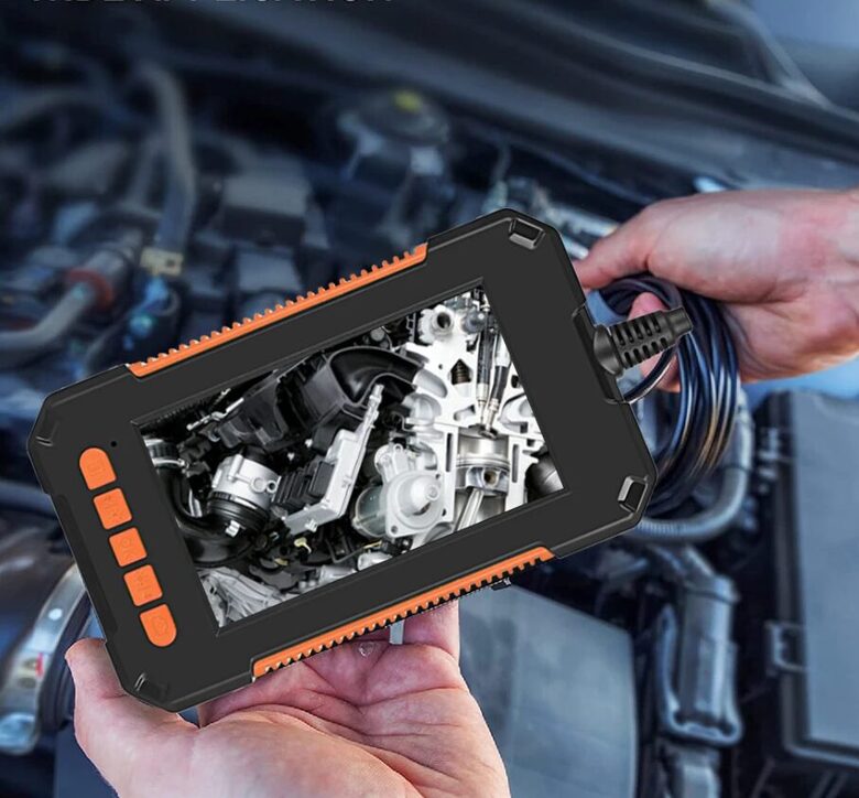 10M HD endoskopa kamera IP67 8mm 4,3" LCD ekrāns Boroskops 1080p pārbaudes kamera 2600 mAh, 8 LED ekrāna endoskops