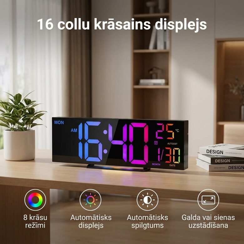 Led sienas pulkstenis 39cm