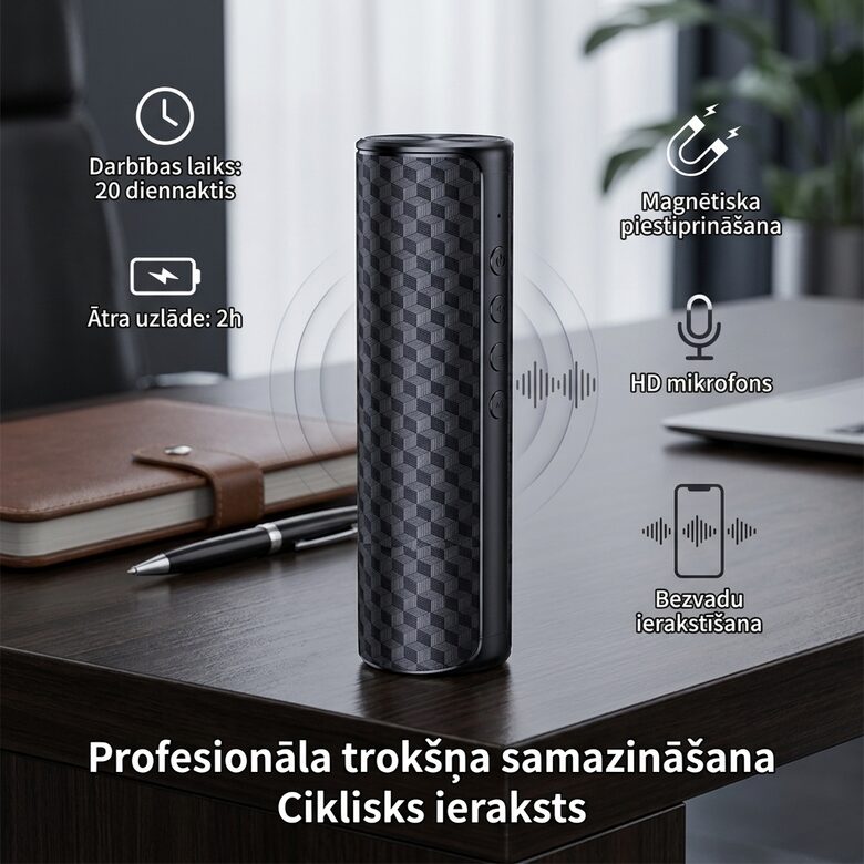 Jaudīgs Diktofons Mega ilgs ieraksts 40 dienas 32Gb, skaņas aktivizācija