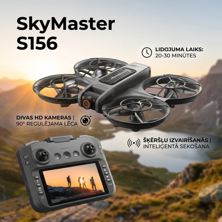 SkyMaster S156 4.5 collu HD Pro Drons ar Optisko Plūsmu un Divām Kamerām