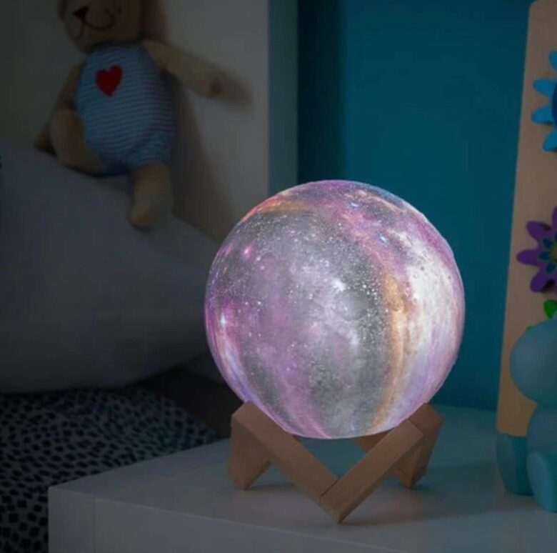 Nakts lampa 'kvēlojošs mēness', 3d mēness gaisma 14cm, lādējama