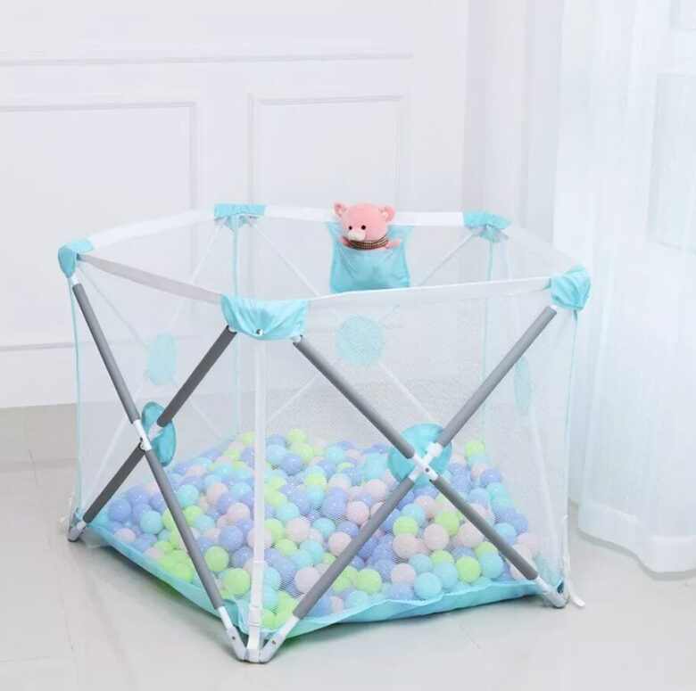 Bērnu manēža, spēļu sētiņa 145*70 cm, Rozā vai Zila