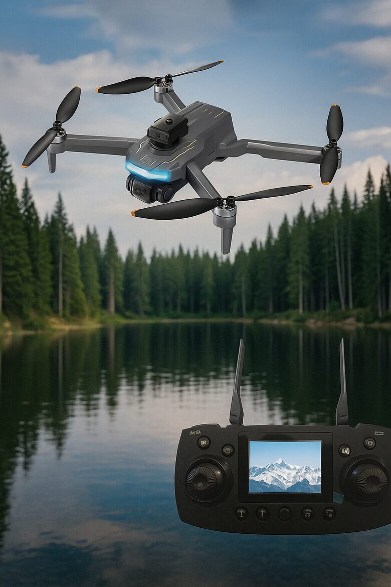 4K Divu Sensoru Drons ar 2 akumulatoriem un Augstuma Noturēšanu, pults ar ekrānu