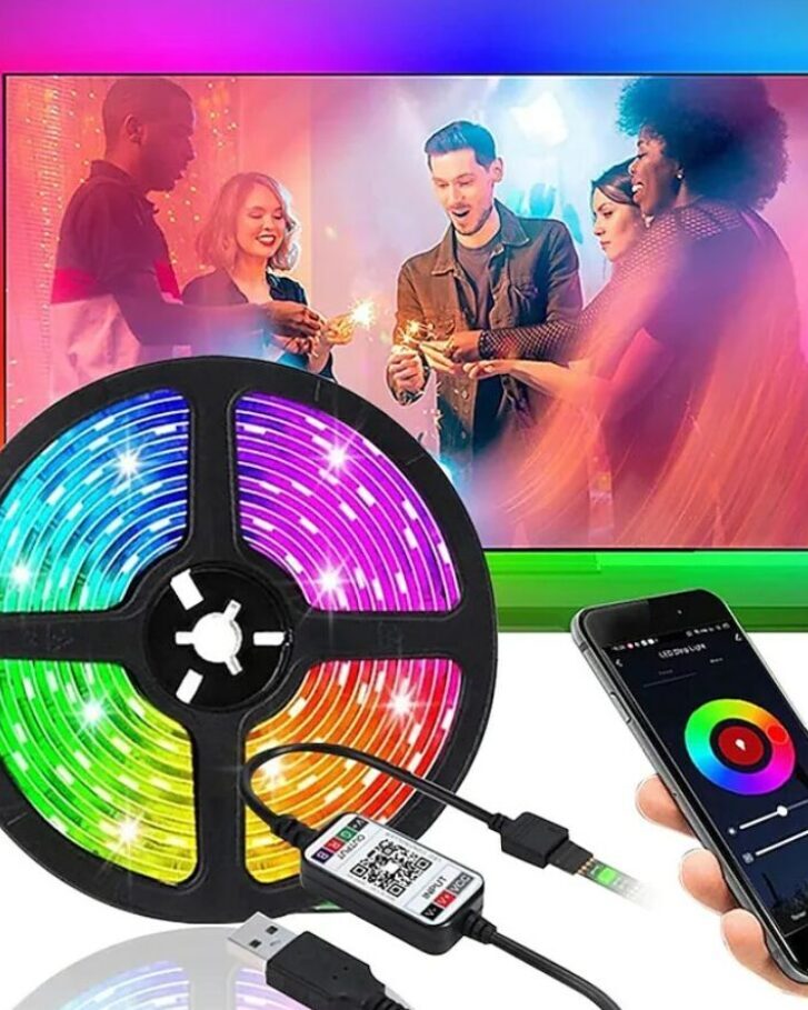 Led Lenta 10m, RGB 5050/15led, Bluetooth, Ar Tālvadību