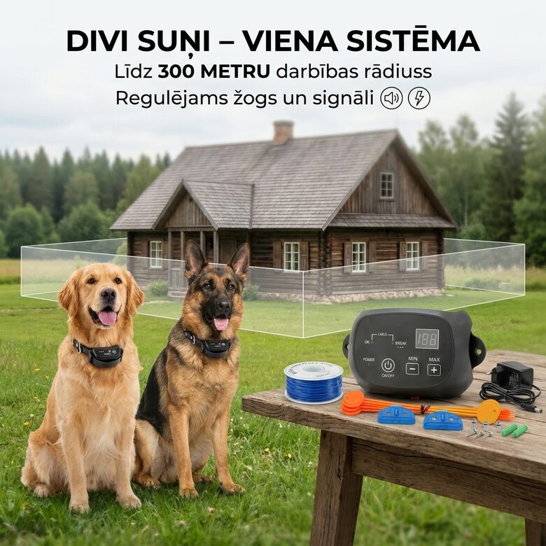 Radiosēta diviem suņiem, 300m, lādējama