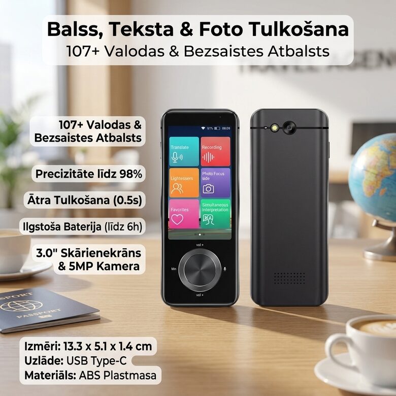 Viedais balss tulkotājs ar 107 valodu atbalstu