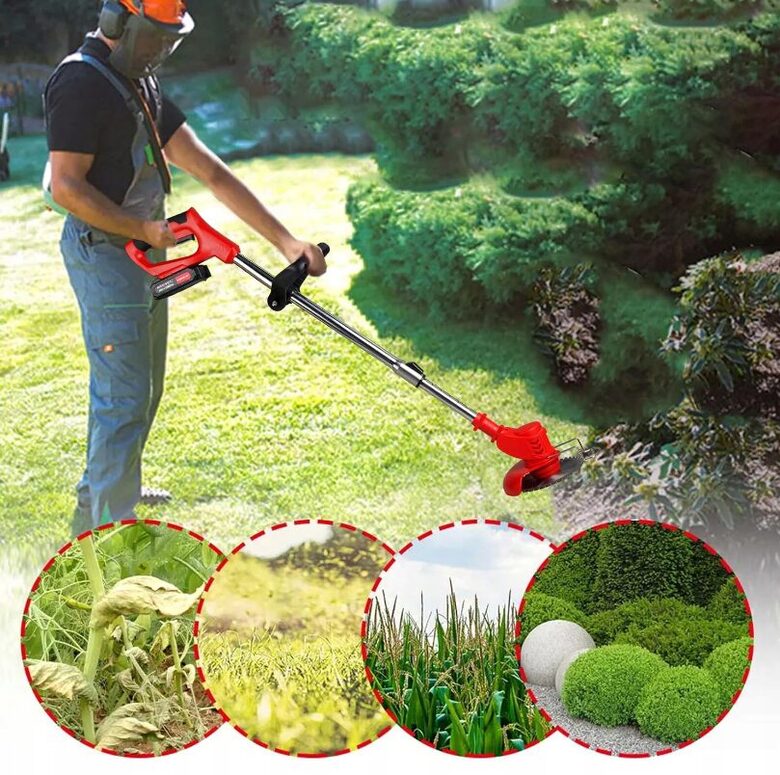 Akumulators trimmeris zālei un krūmiem