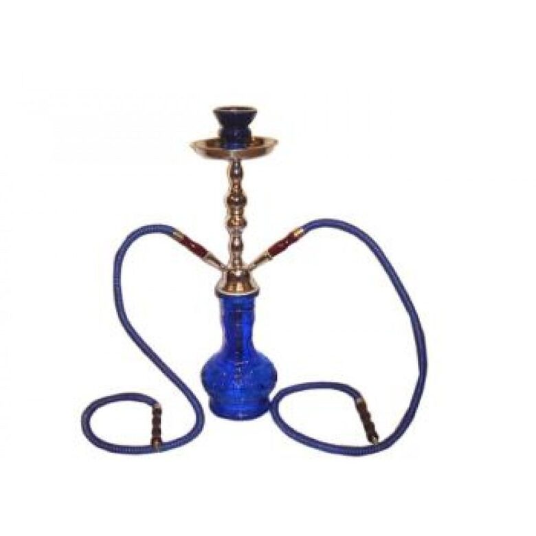 Ūdenspīpe ar 2 caurulēm un skaistu stikla rotājumu, 45cm