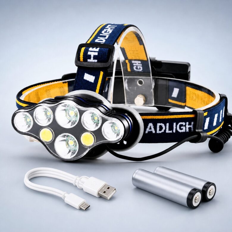 Galvas lukturis ar x9 Cree diodēm, akumulatoru un lādētāju