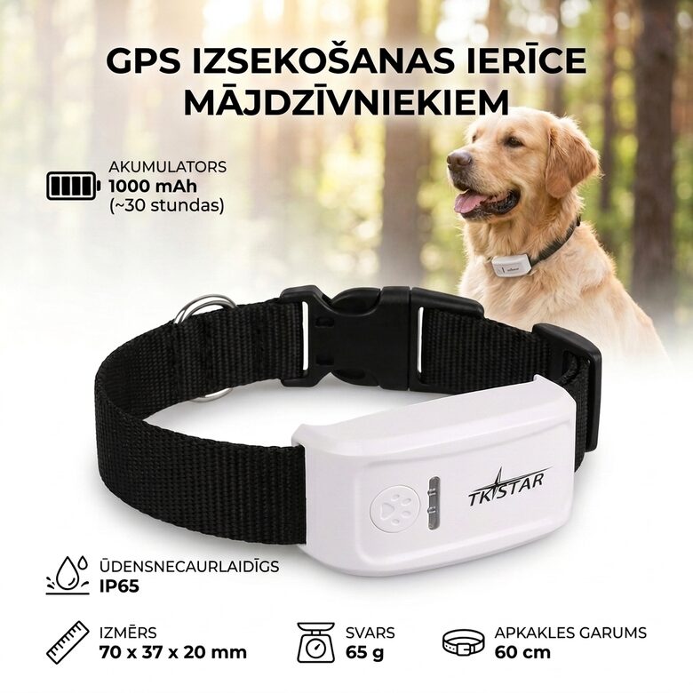 GPS Dzīvnieku izsekošanas ierīce, darbojas ar Sim karti /bez abonēšanas maksas/