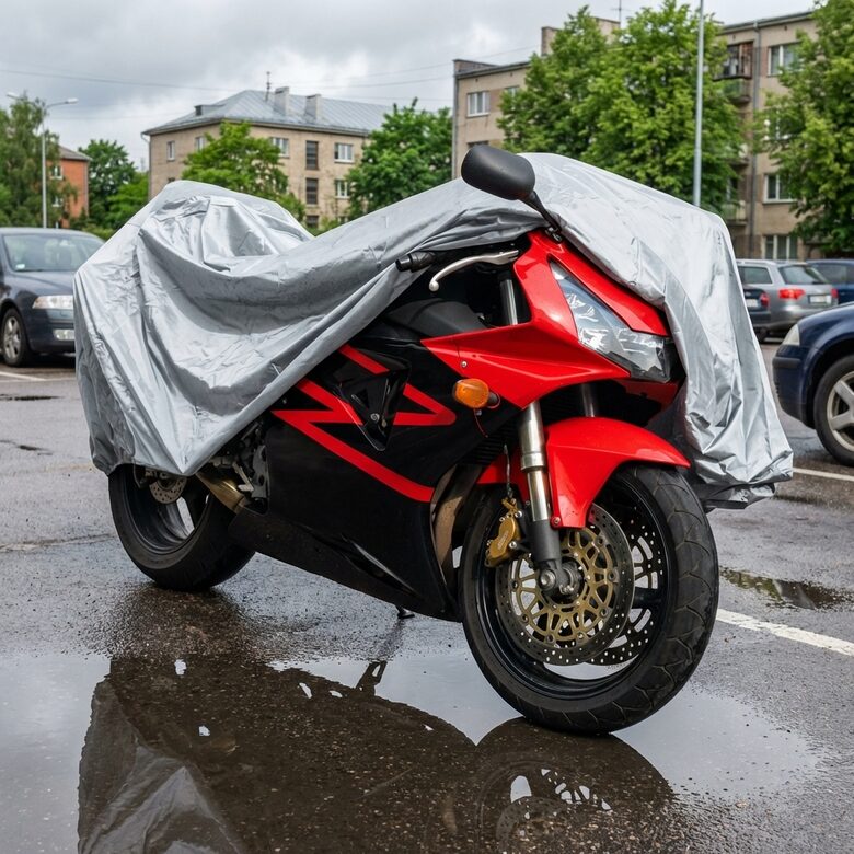 Motocikla pārvalks 2,05m x 1,25m pelēks