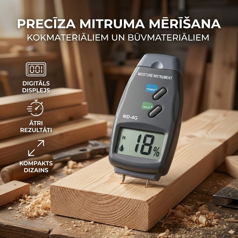 Mitruma mērītājs kokam, 4 adatas