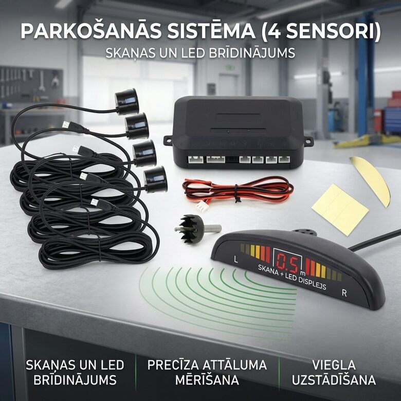 Parkošanās sistēma ar 4 sensoriem