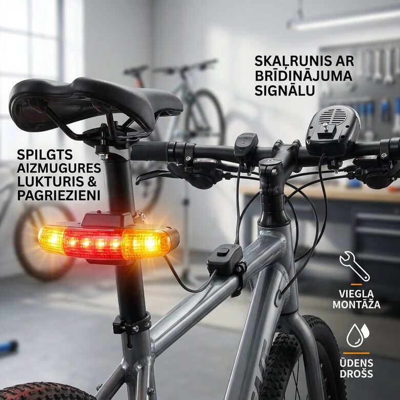 Velosipēda pagrieziena rādītājs / drošības gaisma / signāls