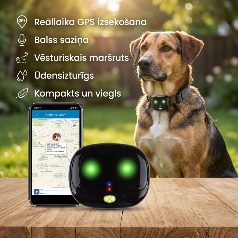 Dzīvnieku mini izsekošanas ierīce, suņu kaķu GPS, ar balss saziņu