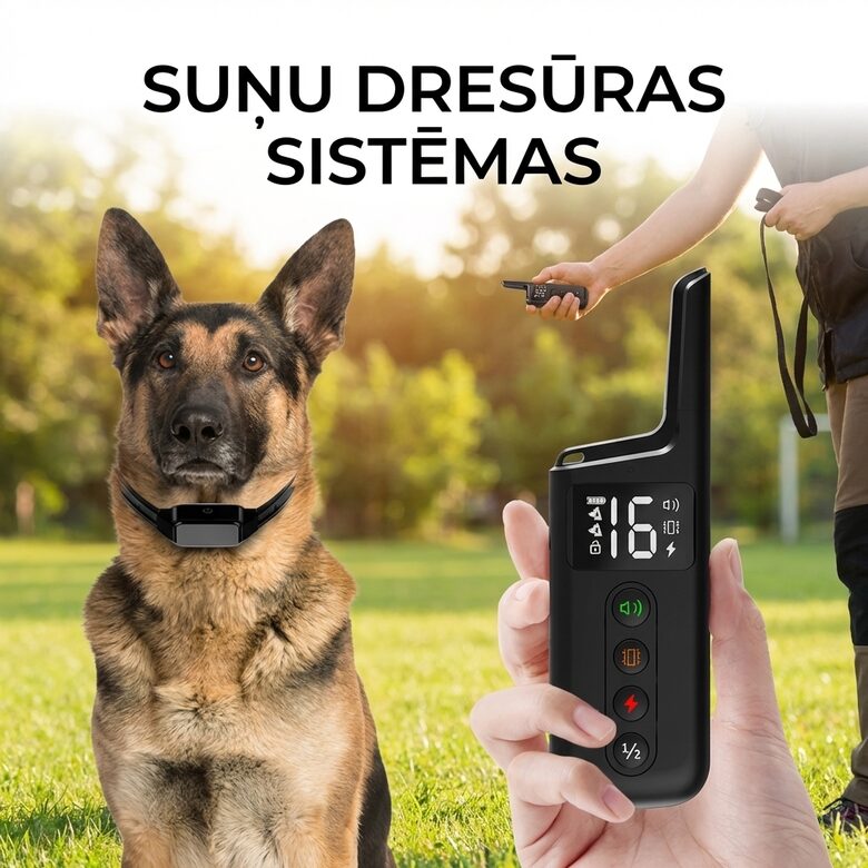 Suņu dresūras siksna, biezai spalvai, ūdens izturīga