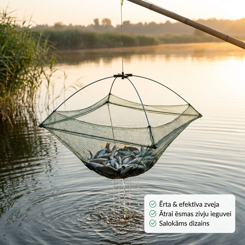 Zivju ķeramais siets - tīkls ( salokāms, 60cm)