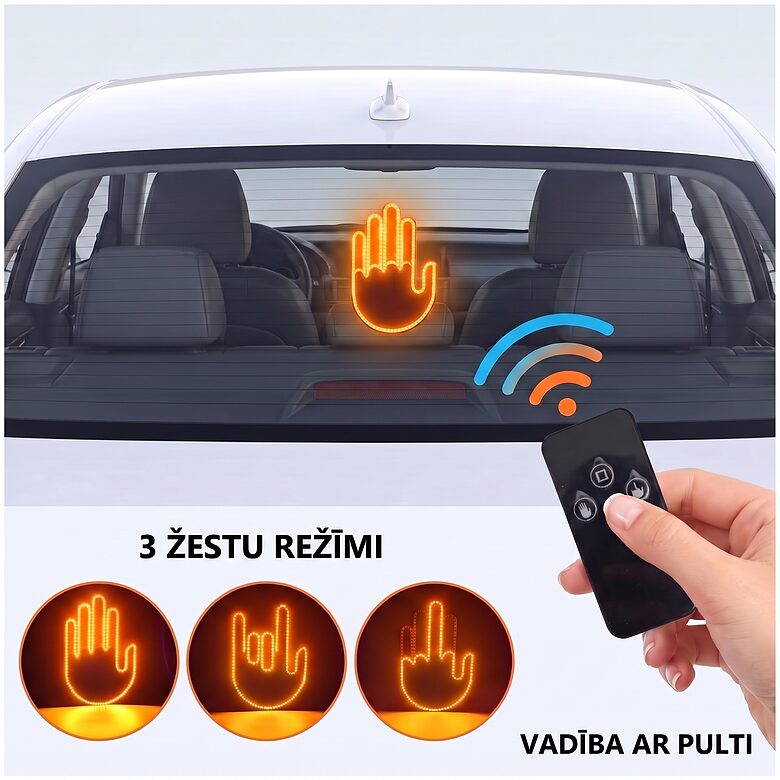 LED žestu zīme automašīnai ar tālvadības pulti