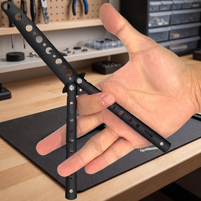Mācību tauriņa nazis bez asmes nerūsējošais tērauds 22cm treniņiem