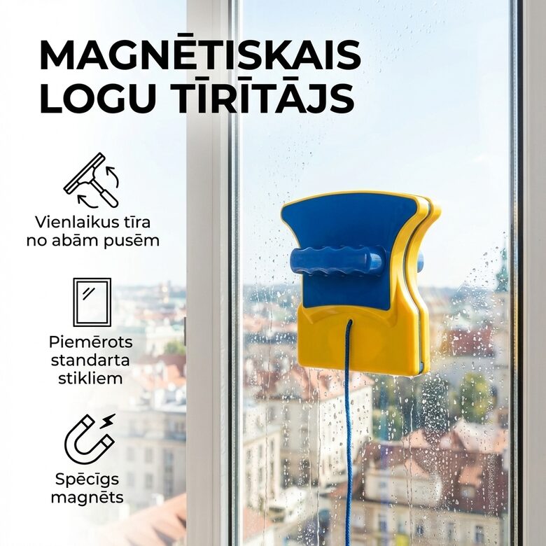 Magnētiskais logu tīrītājs