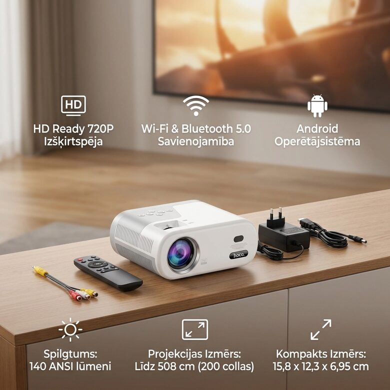 Video projektors ar Android Wifi Bluetooth