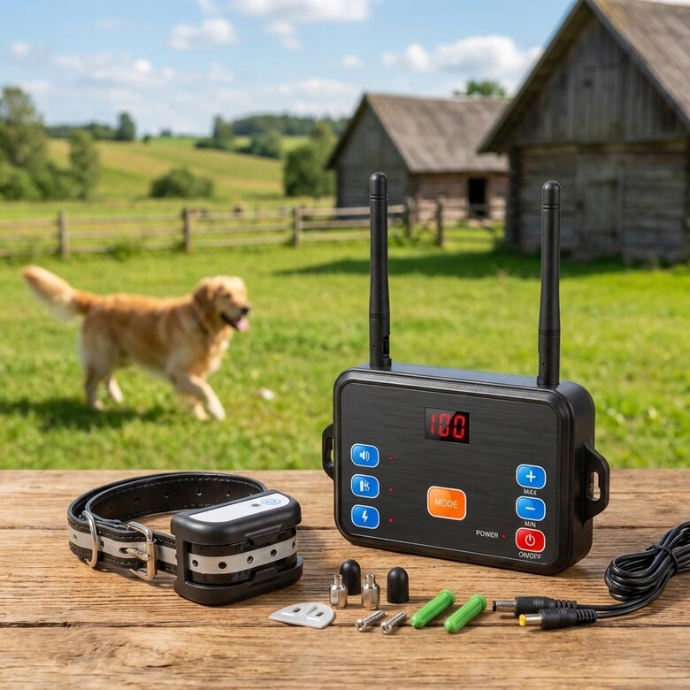 Gudrā radiosēta 300m un treniņu sistēma 2 suņiem – drošība un apmācība vienā ierīcē
