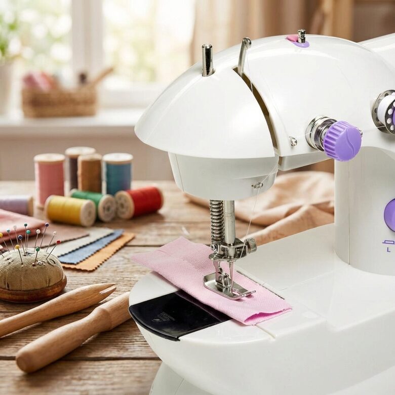 Kompakta šujmašīna ar dubulto ātruma kontroli 21x23x13 cm