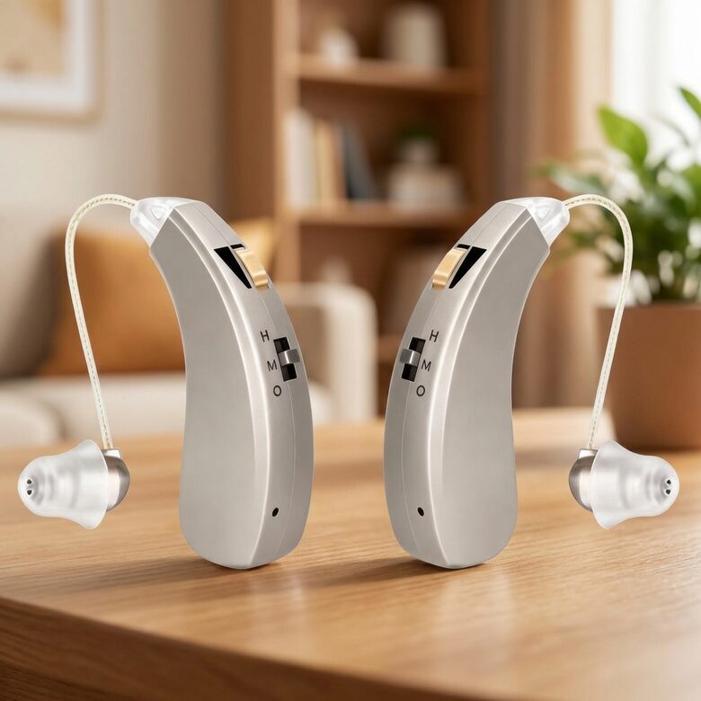 Uzlādējams digitālais dzirdes aparāts abām ausīm ar MEMS mikrofonu un ilgmūžīgu bateriju