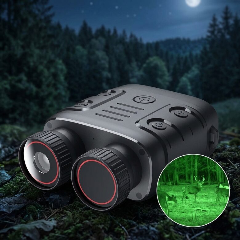 Nakts redzamības ierīce - 300m ar ierakstu (rāda pilnīgā tumsā, 1080P HD 850nm infrasarkanais 5X tālummaiņas medības nakts redzamības binoklis)