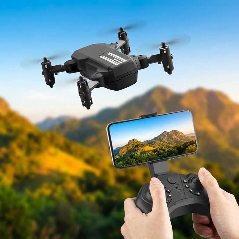 Drons ar kameru - Kvadrokopteris (savienojas ar telefonu caur Wifi)