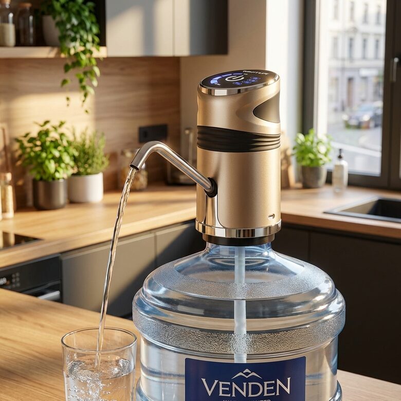 Ūdens pumpis Venden pudelēm, uzlādējams, zeltītā krāsā